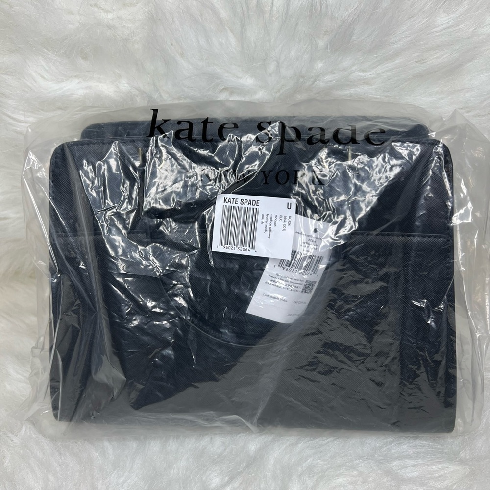 Kate Spade Madison Medium Saffiano Leather Black Satchel Crossbody - Picture 9 of 9